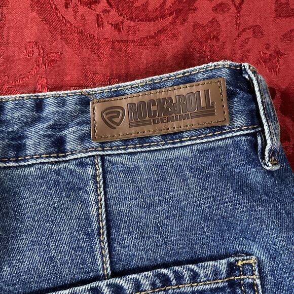 Rock & Roll Jeans Womens 30x30 Blue High Rise Palazzo Flare Wide Denim Boho NEW - Picture 6 of 16